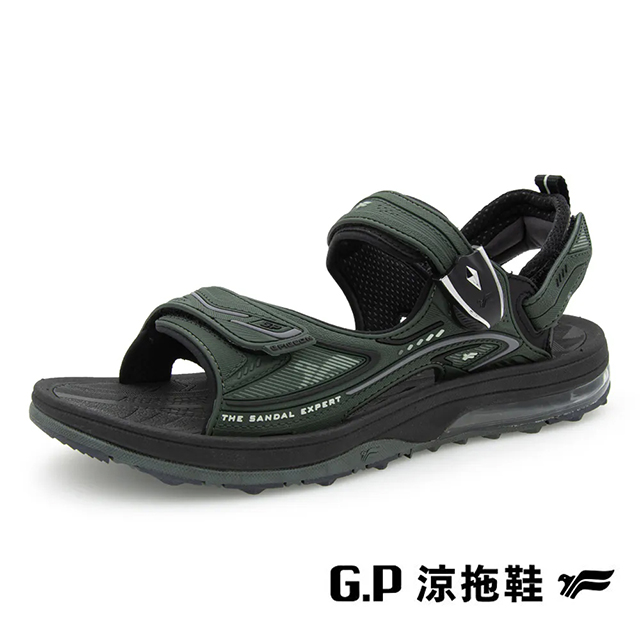 G.P(男)超緩震氣墊涼鞋 男鞋-軍綠色