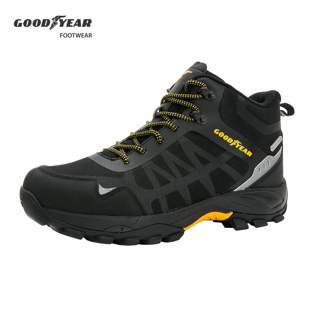 【GOODYEAR 固特異】透濕防水戶外鞋/男款 戶外郊山 透氣 防水 緩衝 黑(跨越山野-GAMO43520)