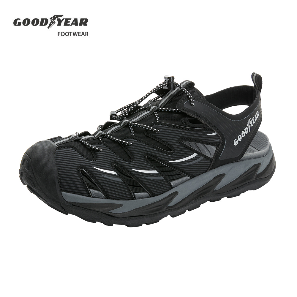 【GOODYEAR 固特異】蒼鷺 護趾運動涼鞋/男 戶外 護趾 抓地 耐磨 黑(GAMS43750)