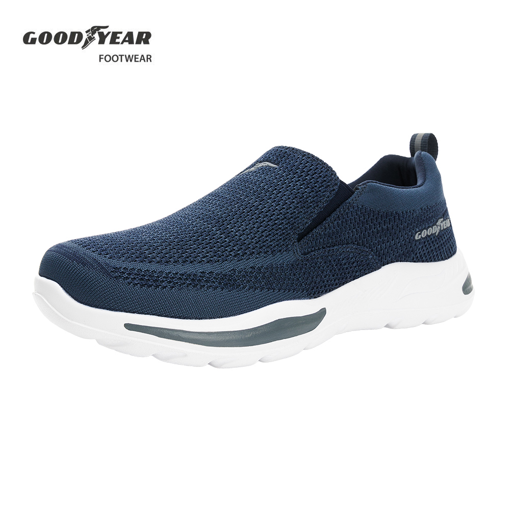 【GOODYEAR 固特異】輕量防潑水健走鞋/男 透氣 輕量 緩震 防潑水 深藍(波士頓-GAMR43246)