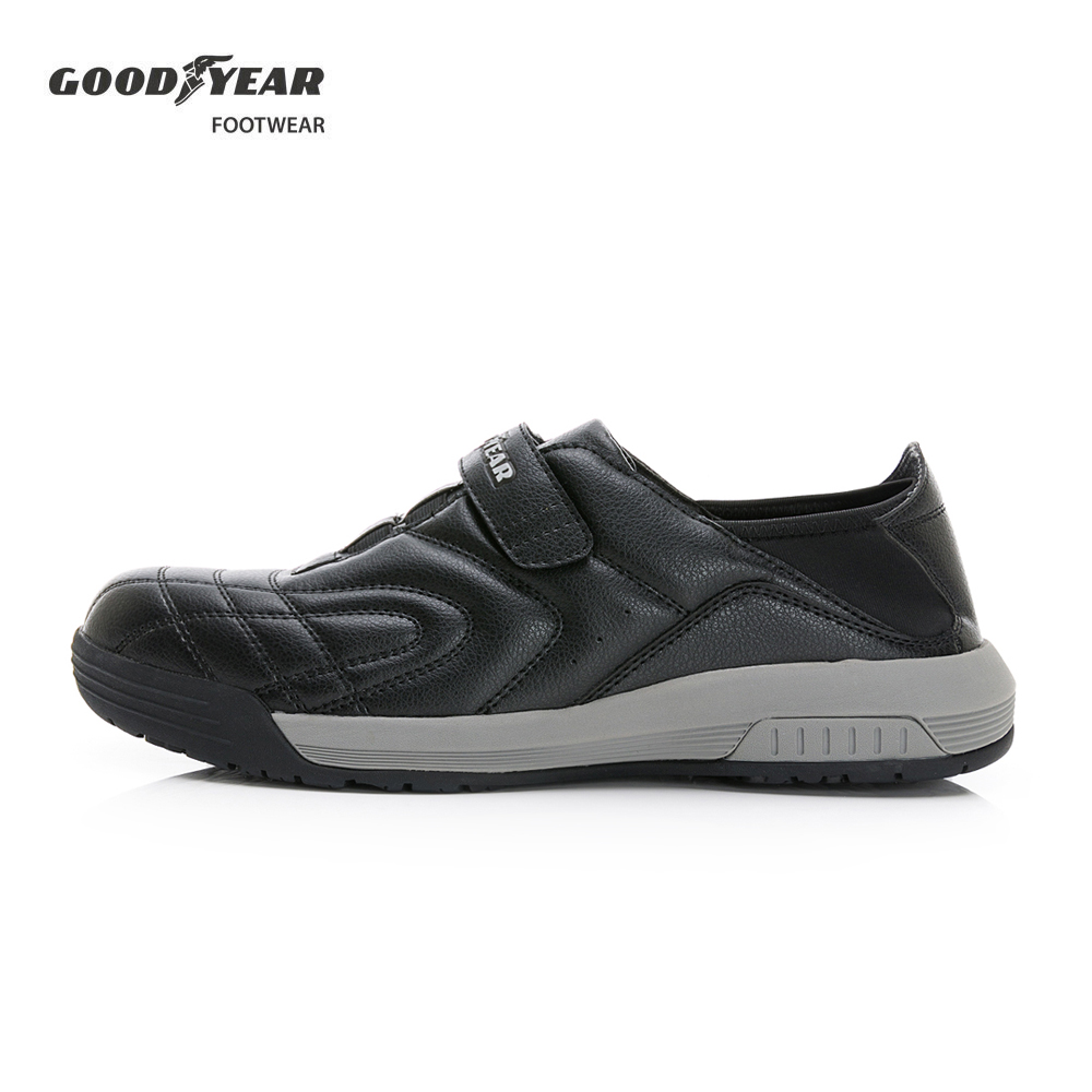【GOODYEAR 固特異】恐鱷-認證安全鞋-/男 鋼頭 透氣 緩震(GAMX43960黑)