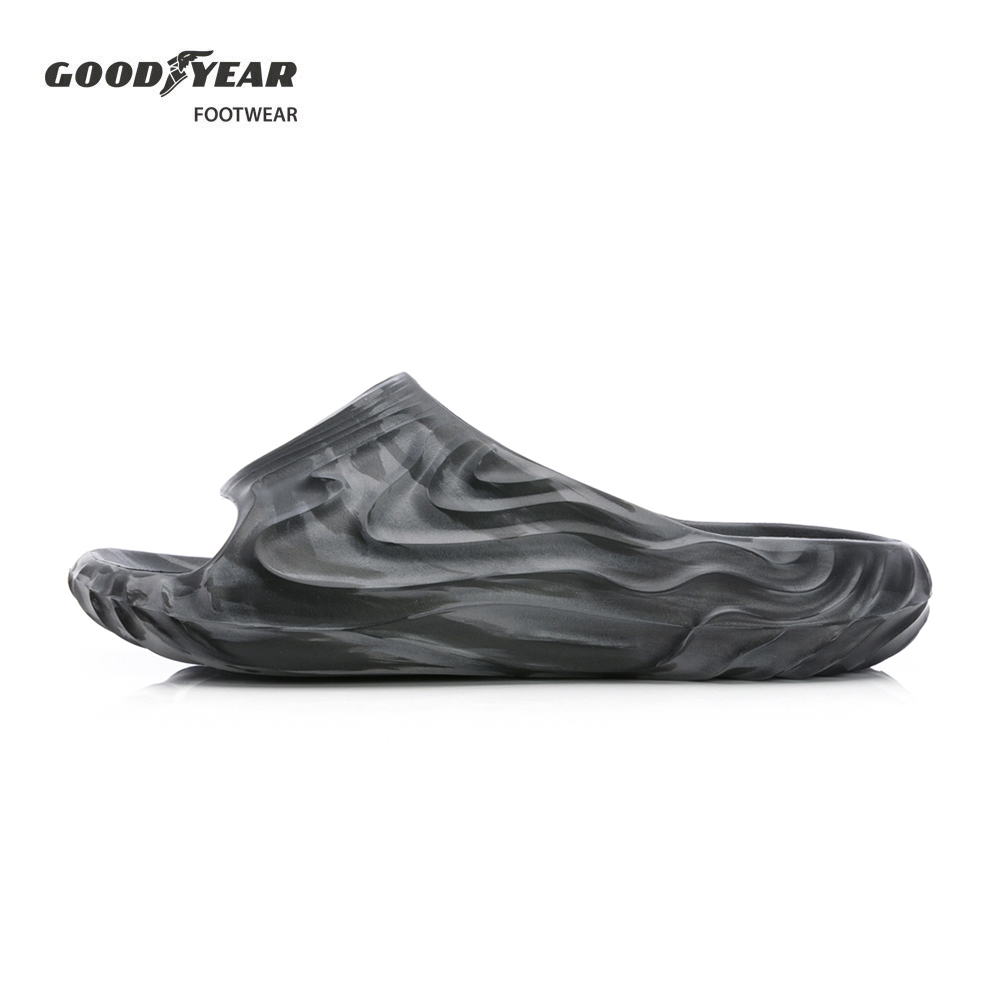 【GOODYEAR 固特異】縱谷 輕量緩震拖鞋/男款 緩震 Q彈 輕量 黑迷彩(GAML43360)