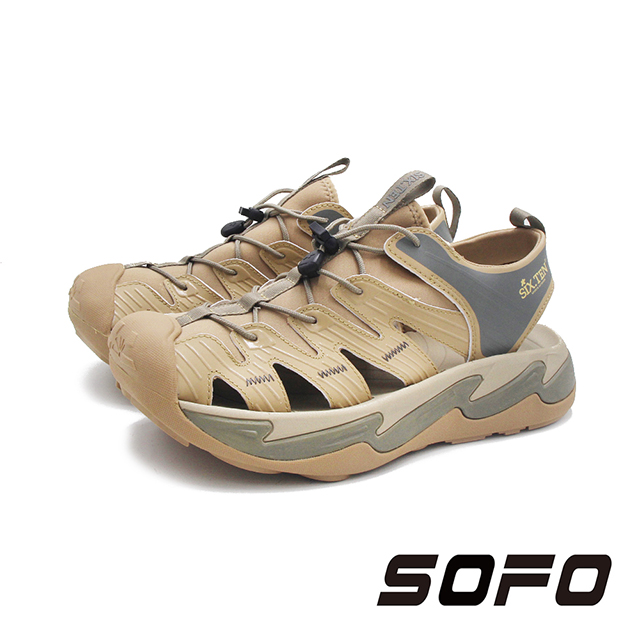 SOFO(男)sixten水陸溯溪護趾戶外運動鞋 涼鞋 男鞋-米黃