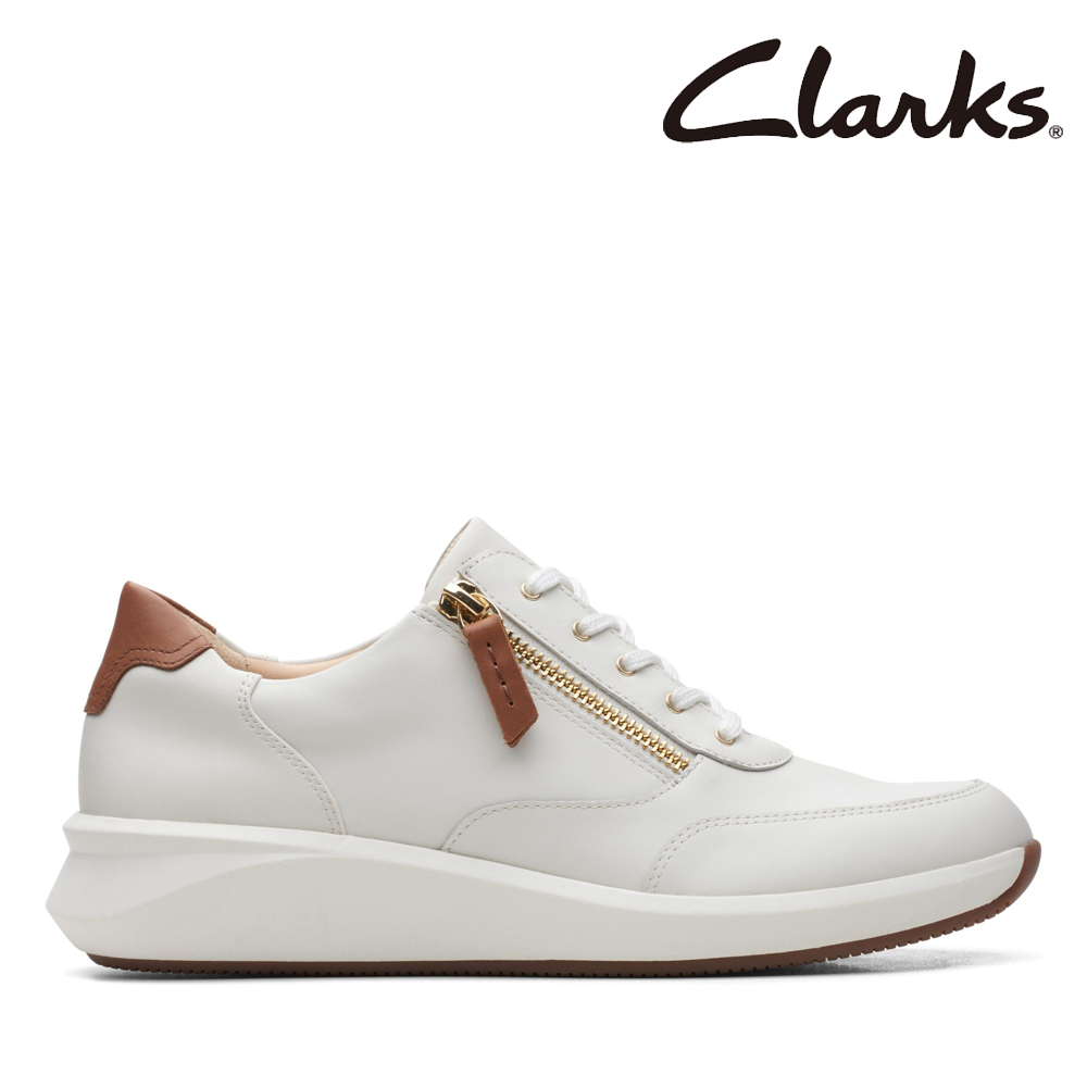 【Clarks】女款Un Rio Zip 微尖頭金屬側拉鏈休閒鞋 CLF67372C