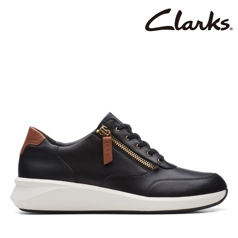 【Clarks】女款Un Rio Zip 微尖頭金屬側拉鏈休閒鞋 CLF68018C
