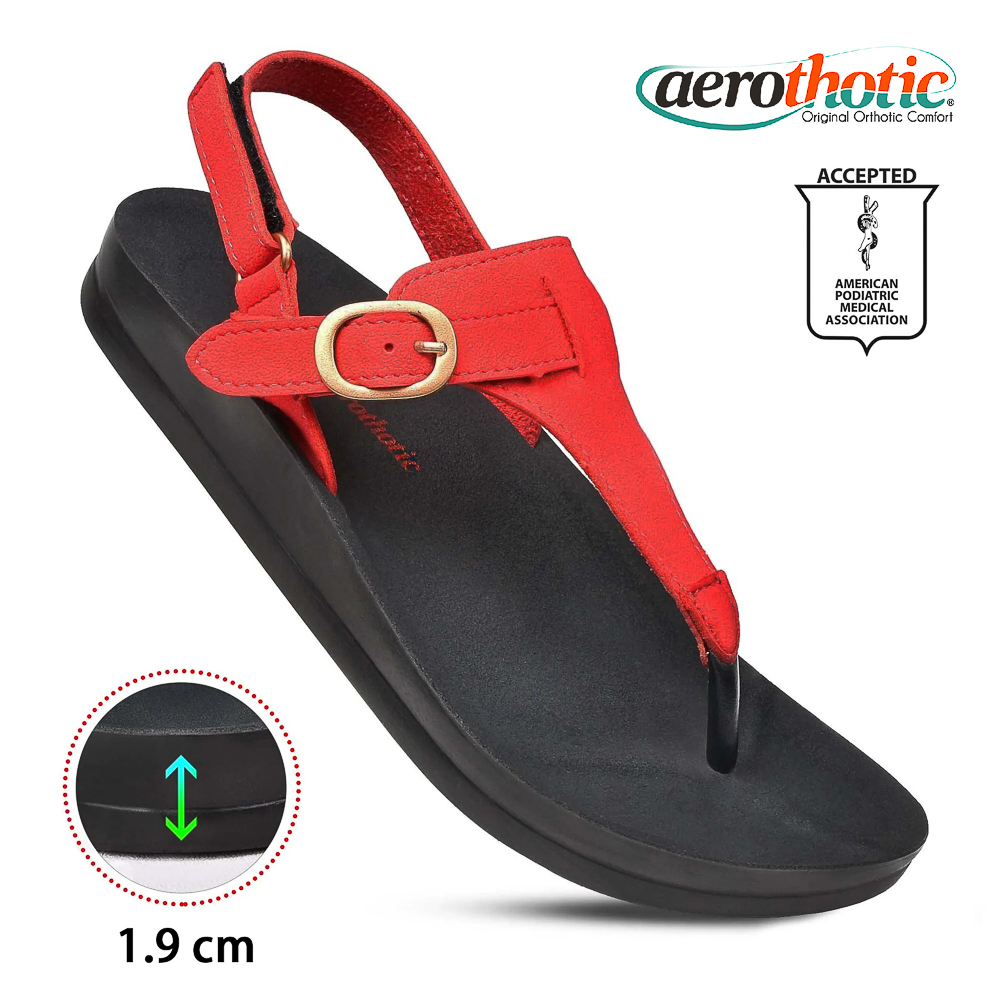 【Aerothotic 羅素】RIDGE 造型夾腳涼鞋(紅)