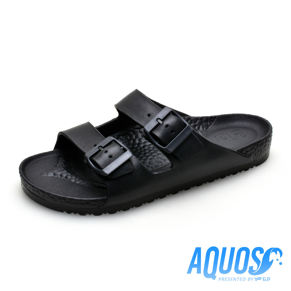【G.P】AQUOS 雙硬度柏肯防水拖鞋 A5115-10 黑色 (SIZE:36-44 共七色)