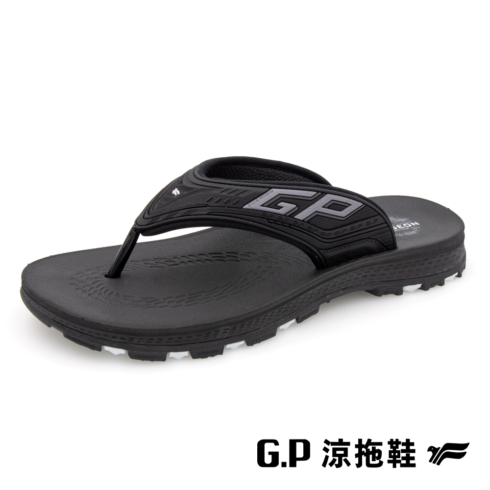 【G.P】男款高緩震耐用人字拖鞋 G3757M-10 黑色 (SIZE:39-45 共三色)