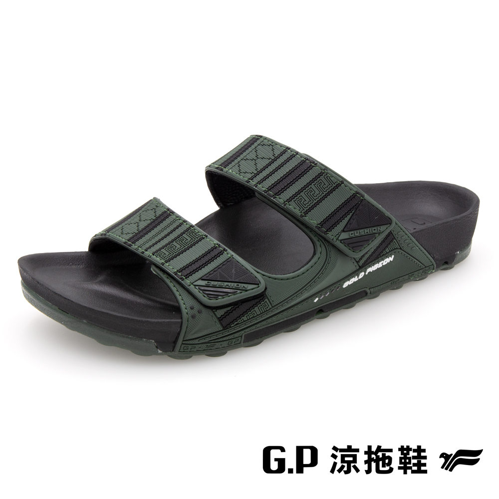 【G.P】男款防水機能圖騰柏肯拖鞋 G3745M-60 綠色 (SIZE:39-44 共二色)
