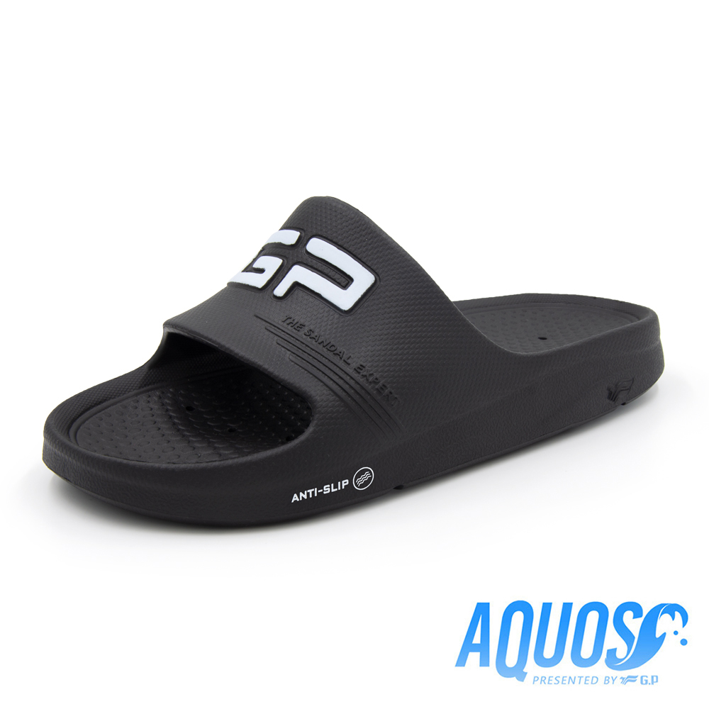 【G.P】AQUOS透氣防滑排水機能拖鞋 A5220-10 黑色 (SIZE:S-XXL 共五色)