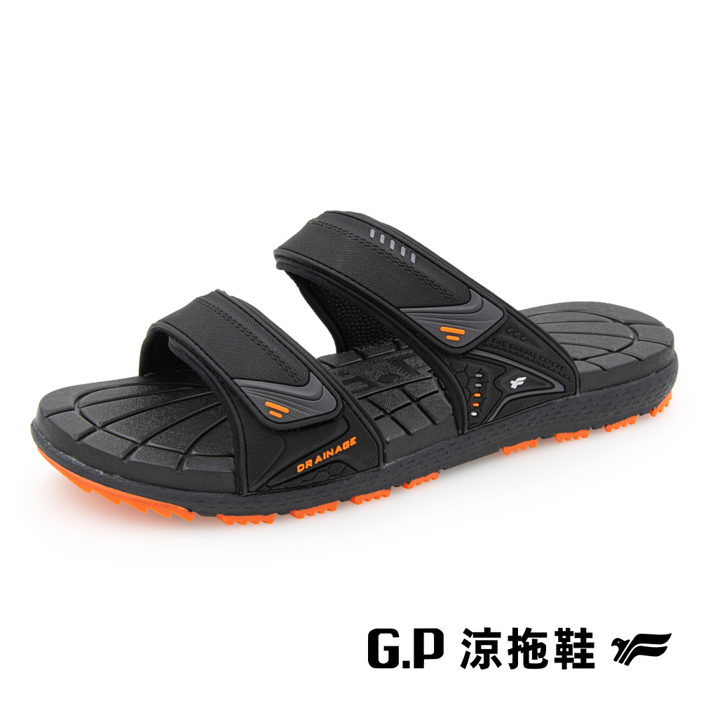 【G.P 男款經典休閒舒適雙帶拖鞋】G9363-42 橘色 (SIZE:37-44 共二色)