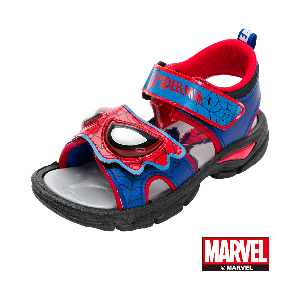【Marvel 漫威】蜘蛛人 童鞋 電燈涼鞋 藍紅/MNKT35122