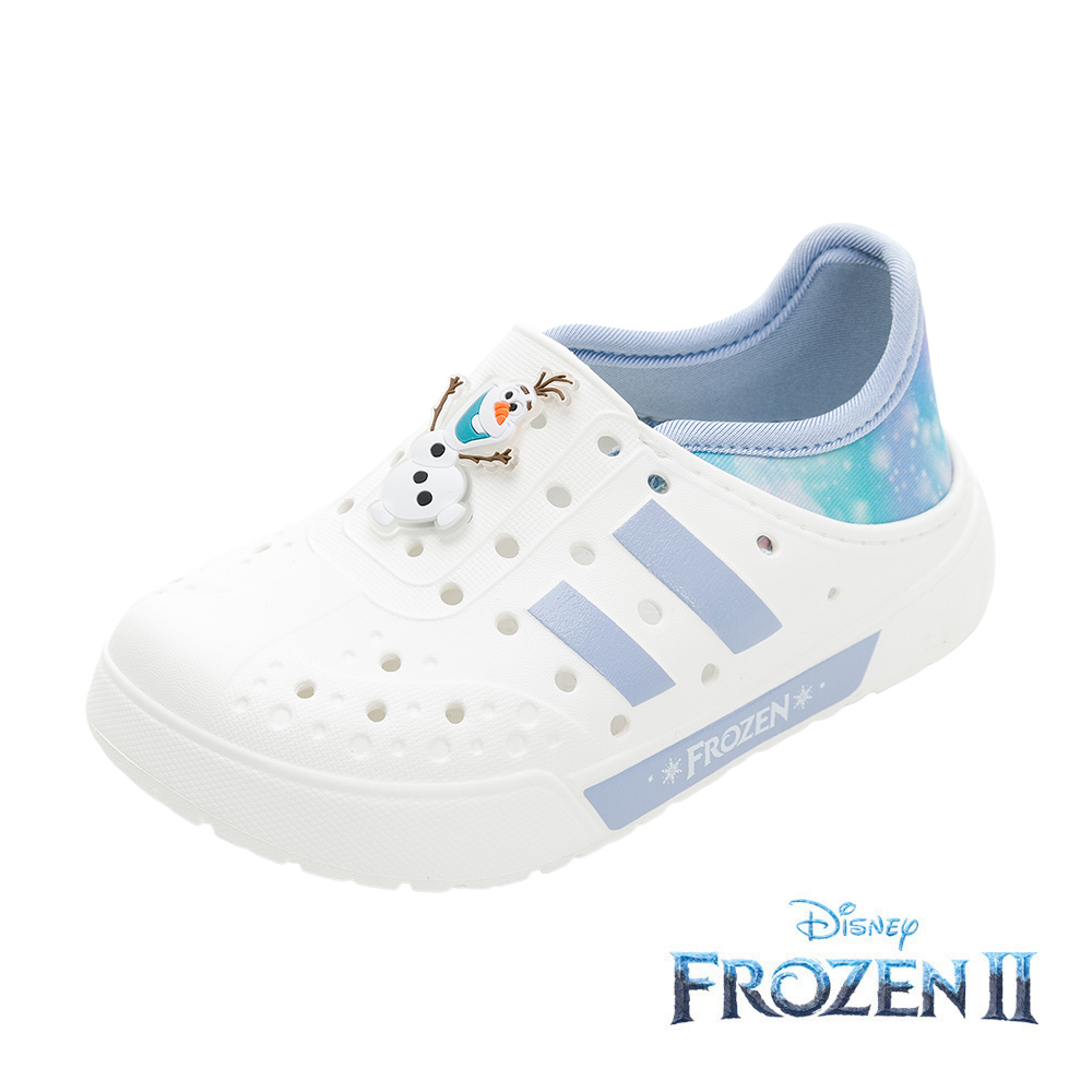 【Disney 迪士尼】冰雪奇緣 童鞋 輕量洞洞鞋(雪寶) 白藍/FOKG37906