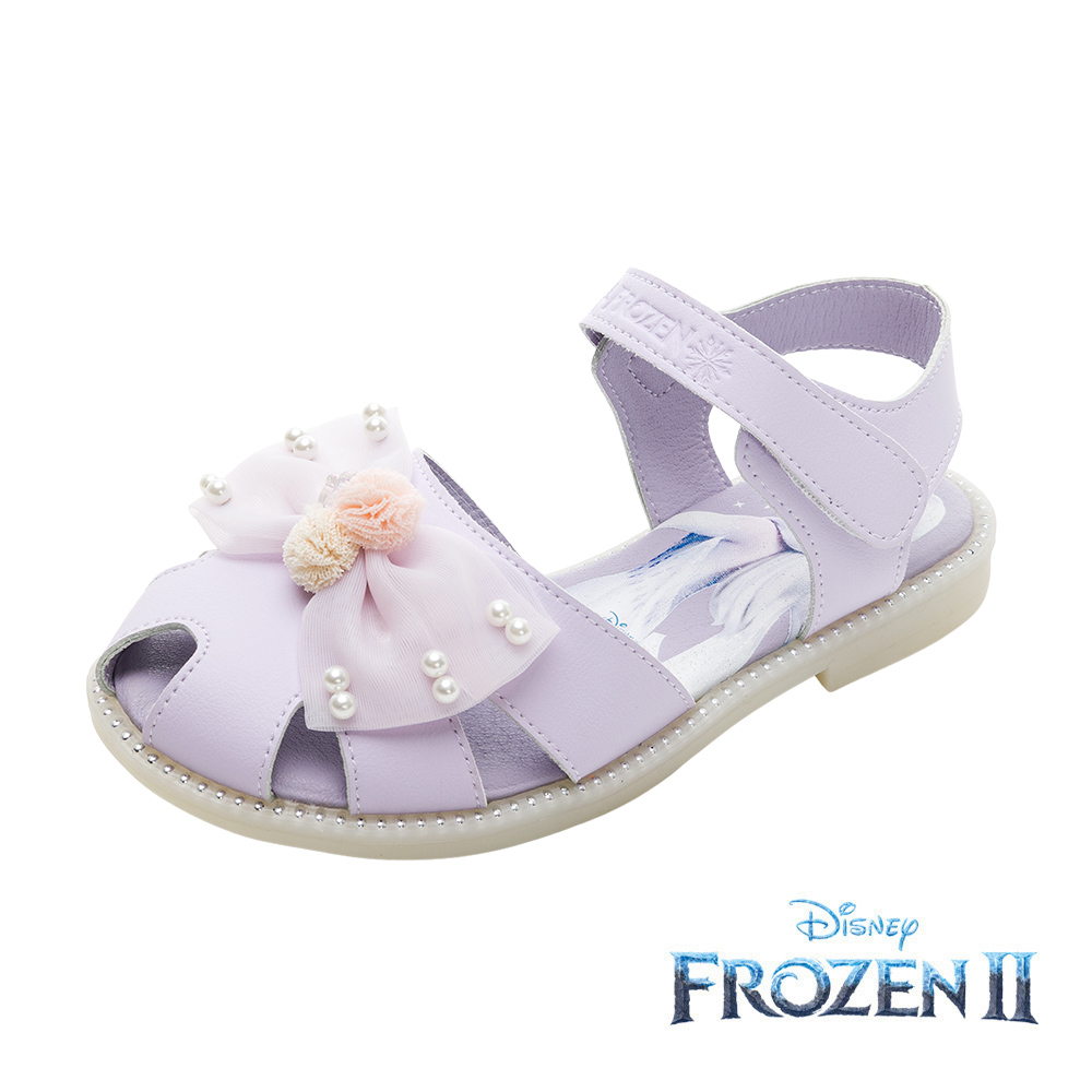【Disney 迪士尼】冰雪奇緣 童鞋 超纖皮革童休閒涼鞋 紫/FNKT37147