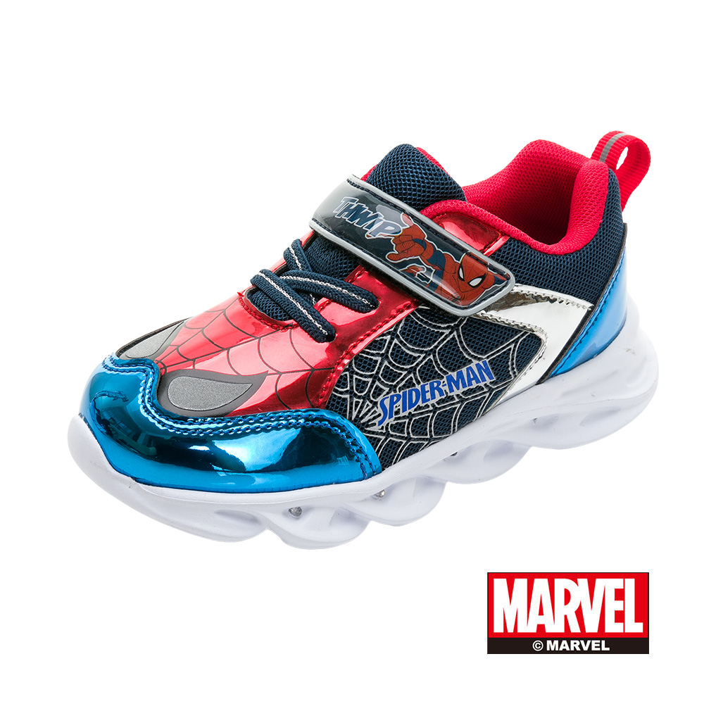 【Marvel 漫威】蜘蛛人 童鞋輕量電燈運動鞋 藍紅/MNKX35276