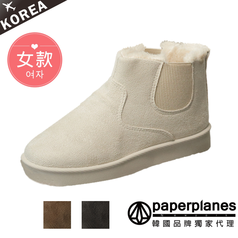 【Paperplanes】紙飛機/韓國空運。切爾西靴保暖雪靴短靴雪地馬丁靴機車靴(7-1567/共3色/現貨+預購)