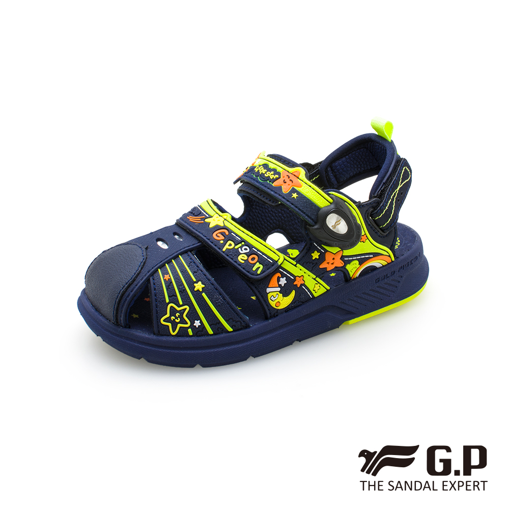 【G.P 漫步星空兒童輕量磁扣護趾鞋】G1625B-26 藍綠色 (SIZE:24-28 共二色)