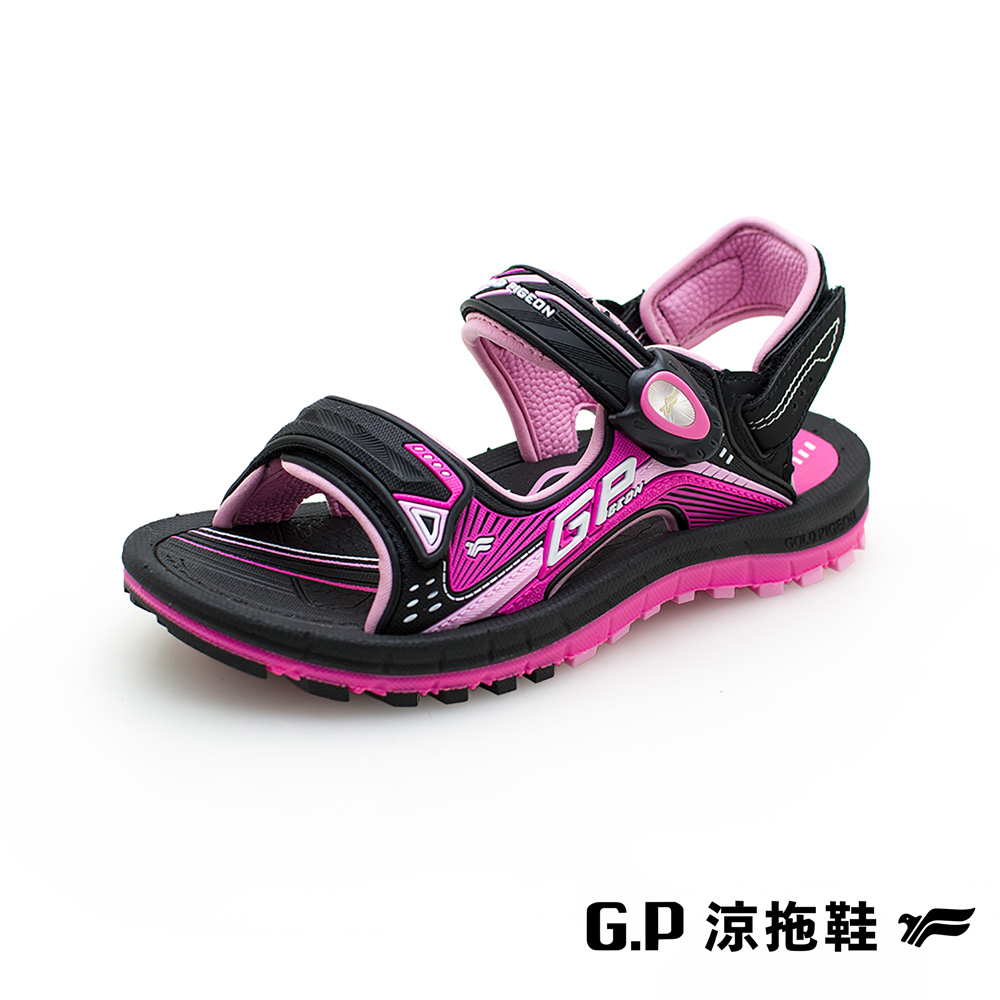 【G.P 雙層舒適緩震磁扣兩用涼拖鞋】G1697BW-15 黑桃色 (SIZE:33-37 共二色)