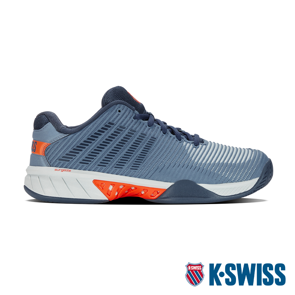 K-SWISS Hypercourt Express 2透氣輕量網球鞋-男-灰藍/橘