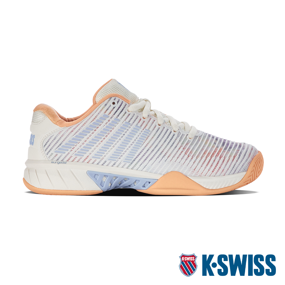 K-SWISS Hypercourt Express 2透氣輕量網球鞋-女-白/蜜桃橘/粉紫