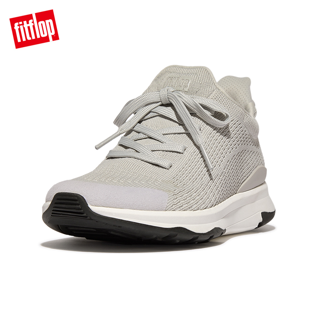 【FitFlop】VITAMIN FFX KNIT SPORTS SNEAKERS 繫帶升級版運動鞋-女(灰色)