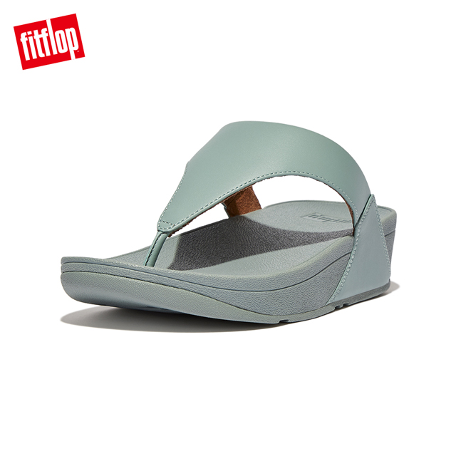 【FitFlop】LULU LEATHER TOEPOST經典皮革夾腳涼鞋-女(冷藍色)
