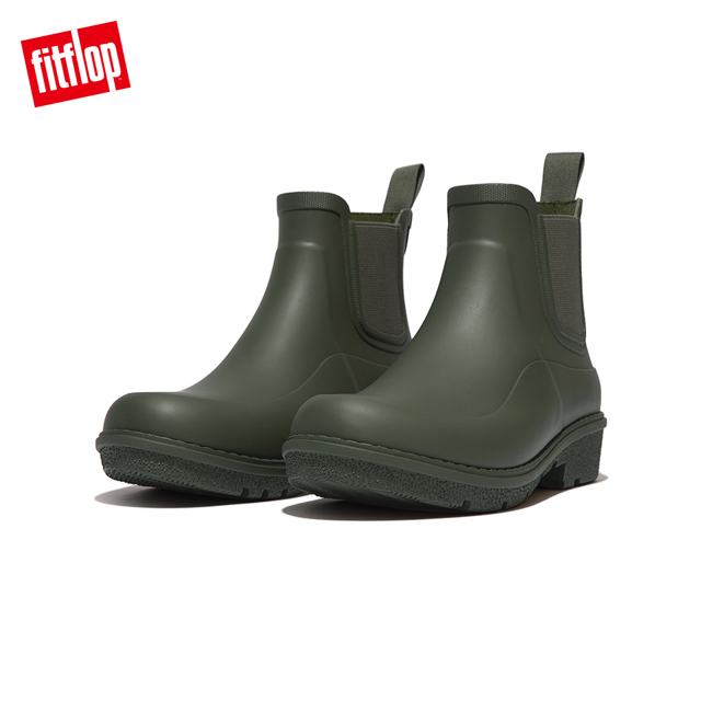 【FitFlop】WONDERWELLY CHELSEA BOOTS 輕量短筒雨靴-女(深綠色)
