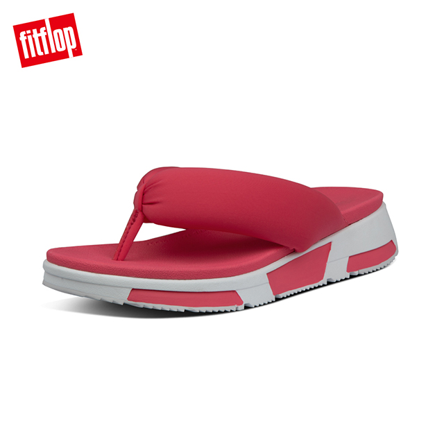 【FitFlop】ELSA PADDED STRAP TOE-THONGS 造型運動風夾腳涼鞋-女(亮粉色)