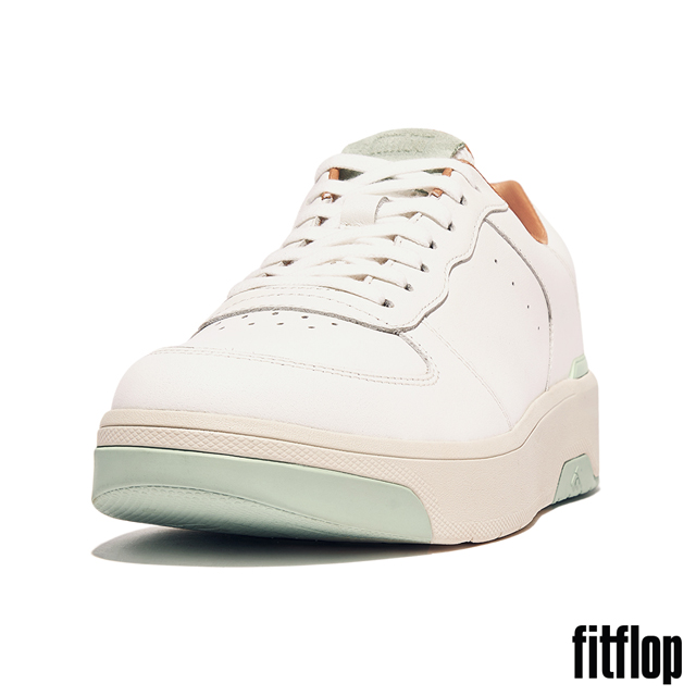 【FitFlop】全新 RALLY EVO 皮革休閒鞋-女(灰綠色)