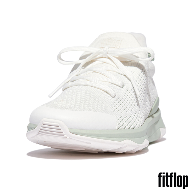 【FitFlop】VITAMIN FFX KNIT 針織運動鞋-女(都會白/灰綠色)
