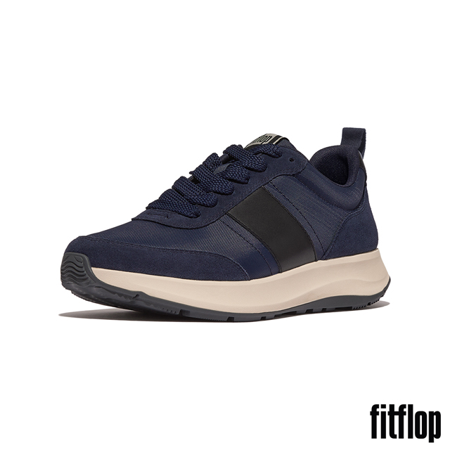 【FitFlop】F-MODE FLOW 異材質厚底休閒鞋-男(午夜藍/黑色)