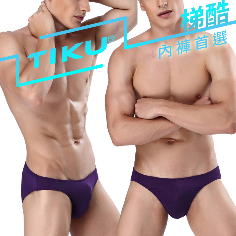 TIKU 梯酷 凸立囊袋 舒適透氣 男三角內褲 -紫色(TP1691)