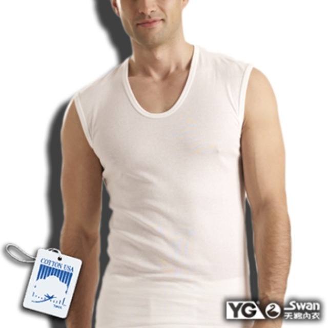 《YG天鵝內衣》100%純棉MIT羅紋無袖衫