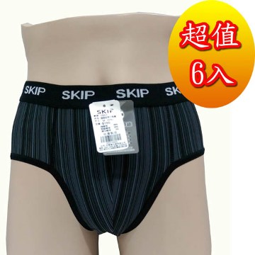 SKIP四季織精品**1501鍺條紋男三角褲XL(6入組)*