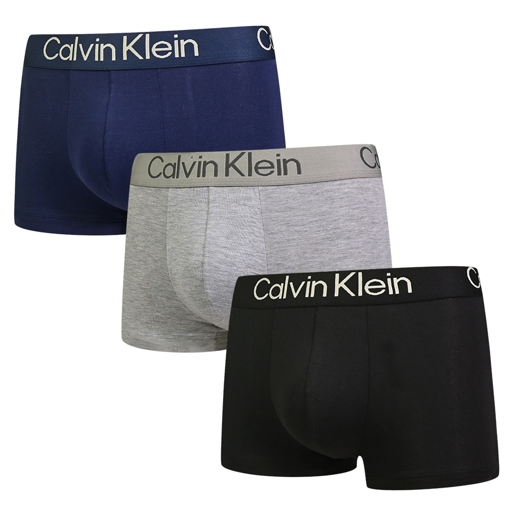 Calvin Klein Ultra-Soft Modern 極柔系列 棉質短版四角/平口 CK內褲(黑、深藍、灰 三入組)