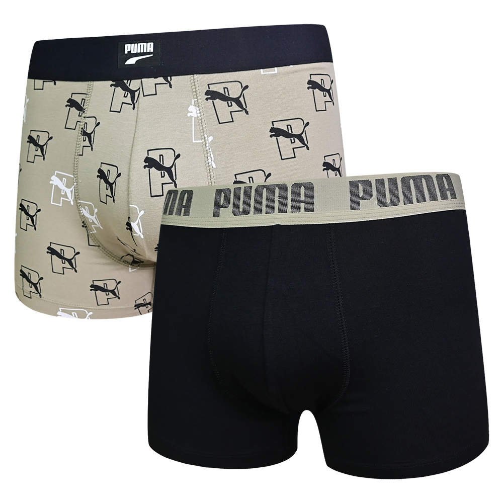 Puma Everyday Cotton Stretch 男內褲 高彈性舒適棉質 四角褲/Puma內褲-卡其、黑 兩入組