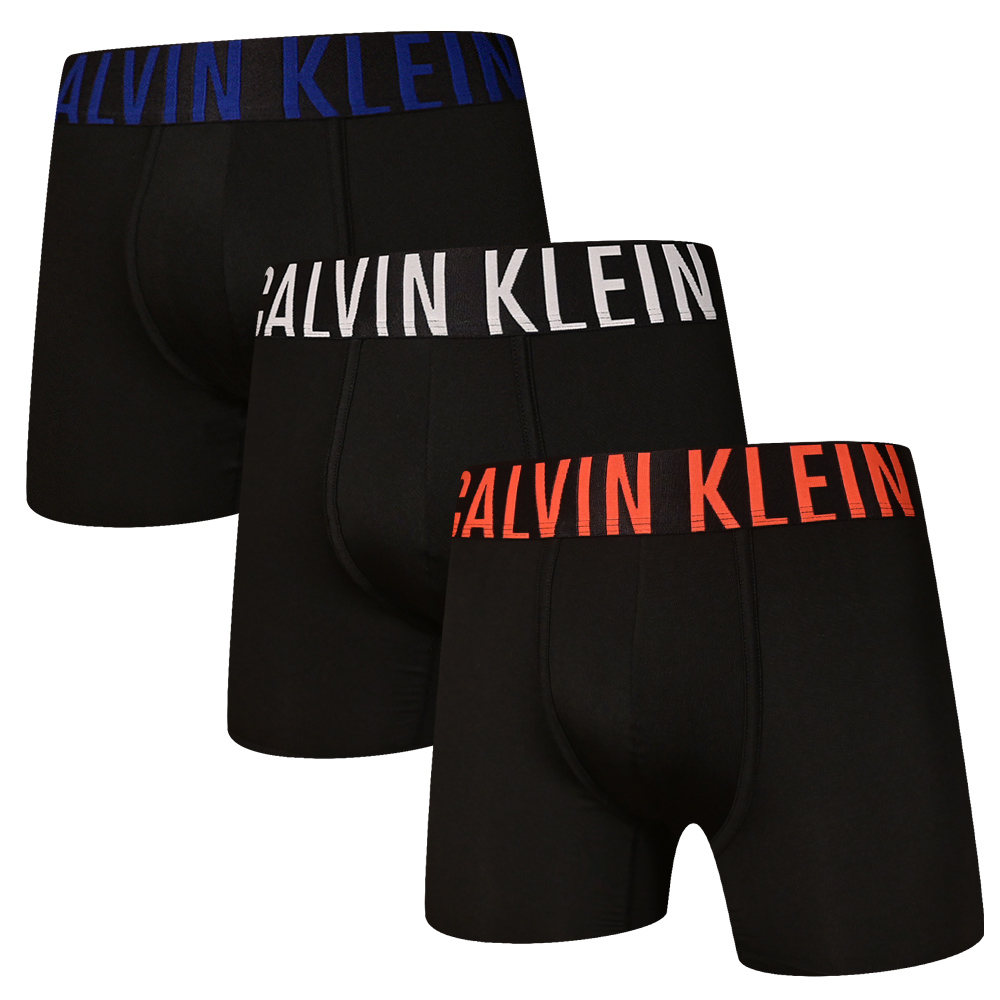 Calvin Klein Intense Power 三入組 男內褲 棉質寬腰帶 合身四角褲/CK內褲(藍、灰、橘)