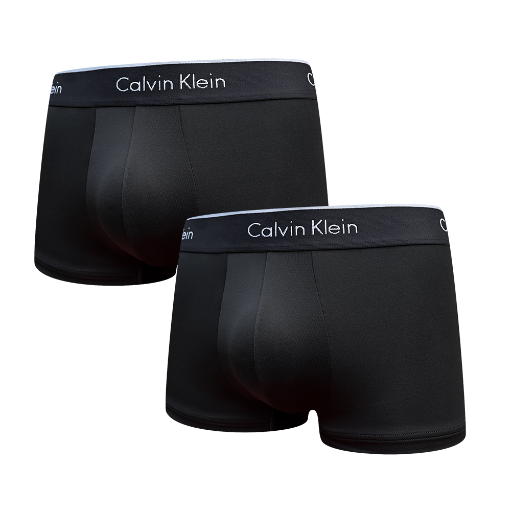 Calvin Klein Microfiber Stretch 絲質黑色二件袋裝速乾高彈力男性平口/四角褲(11)