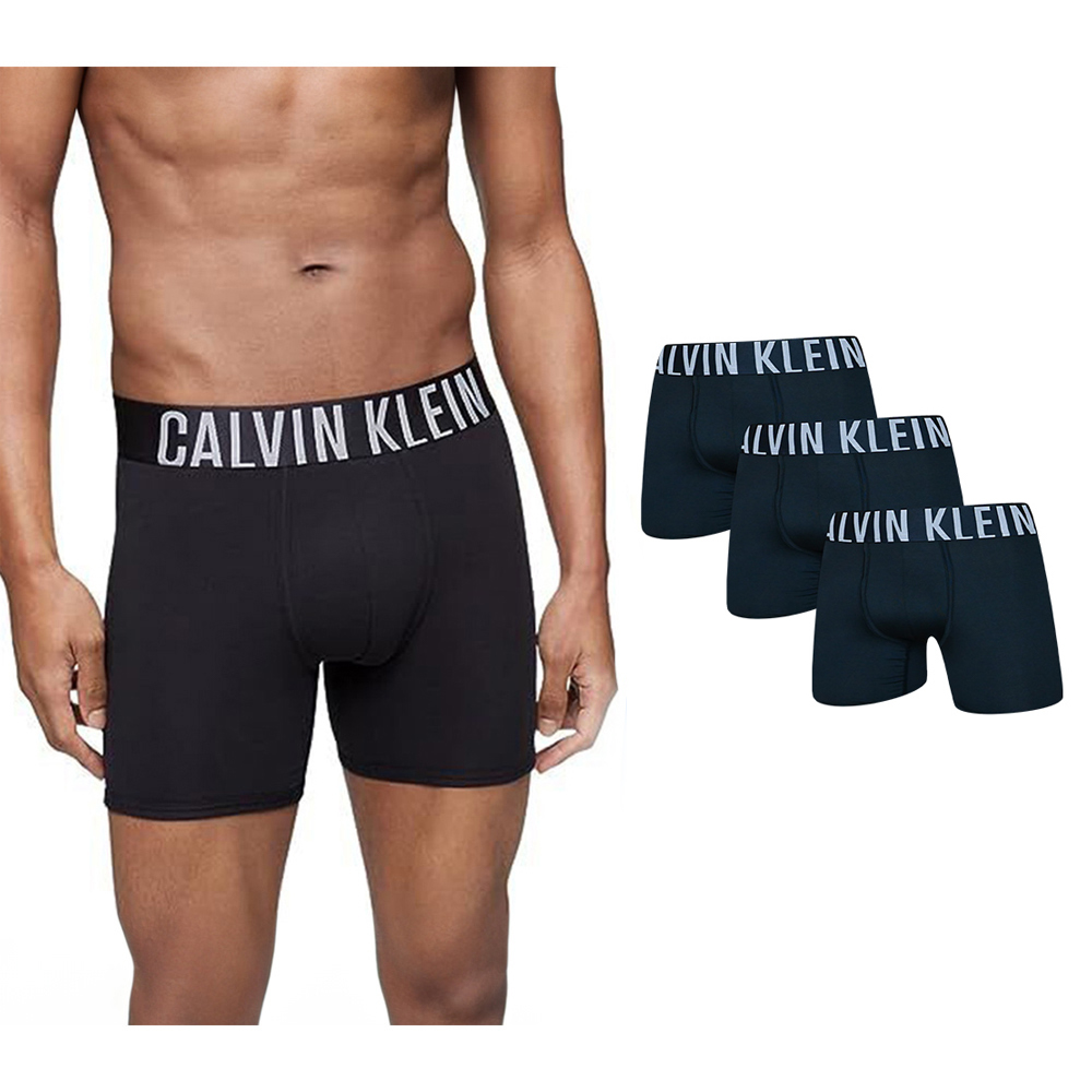 Calvin Klein Intense Power 男內褲 纖維絲質寬腰帶 合身平口/四角褲/CK內褲 三入組(多款任選)