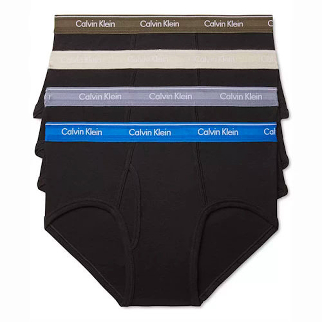 Calvin Klein 男時尚經典棉彩色褲頭黑色三角內著4件組