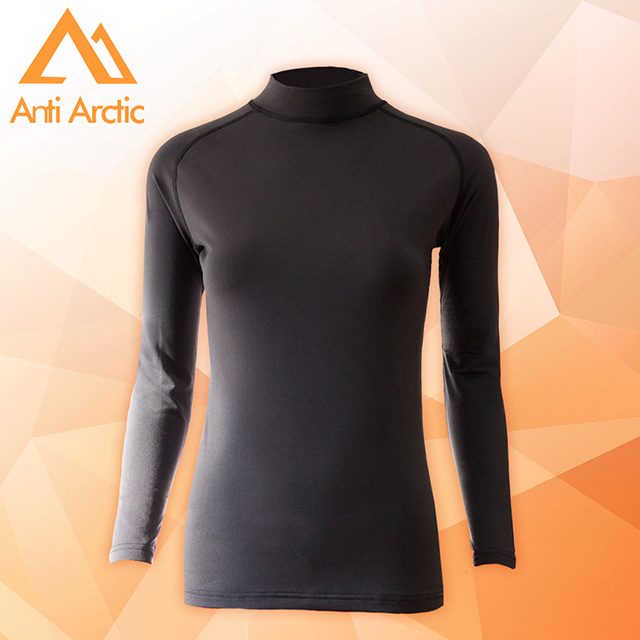 【Anti Arctic】遠紅外線機能衣-女高領-黑