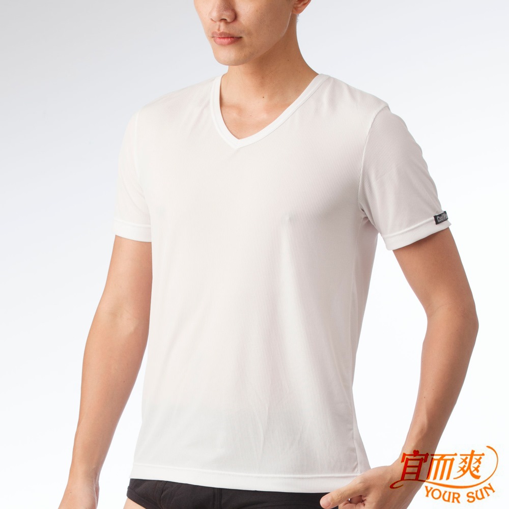 【宜而爽】吸濕排汗速乾男短袖衫 白