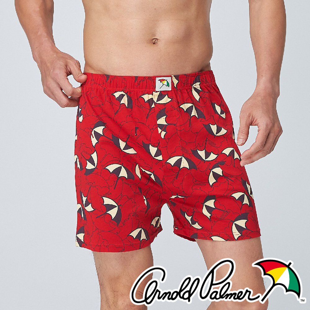 【Arnold Palmer】個性運動針織開門襟平口褲-紅