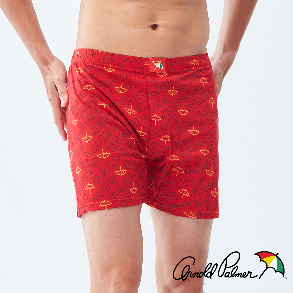 【Arnold Palmer】美式運動針織開門襟平口褲-紅