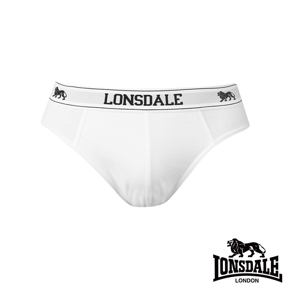 LONSDALE 英國小獅-英式型男-低腰三角內褲(2入)-白色-LT421069