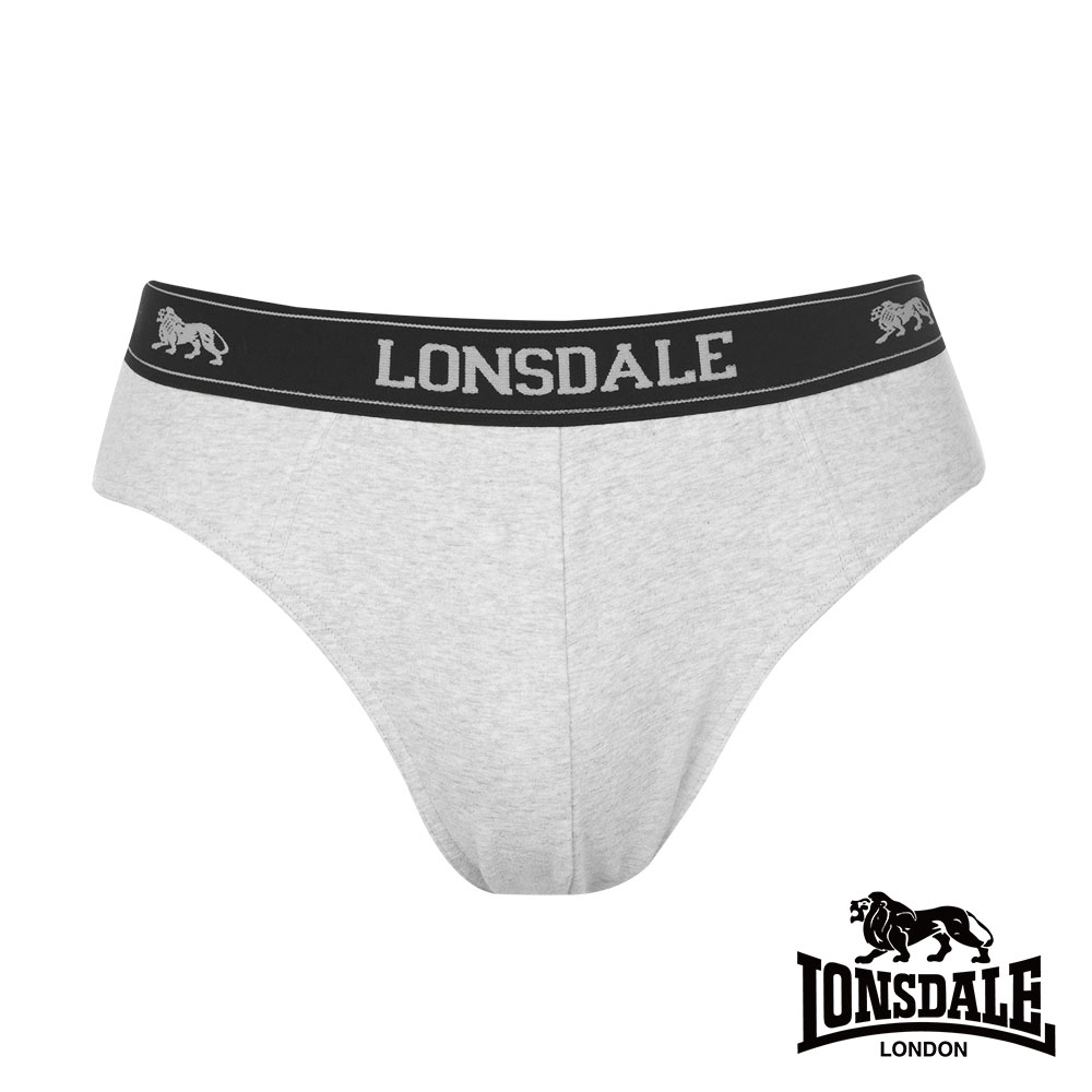 LONSDALE 英國小獅-英式型男-低腰三角內褲(2入)-灰色-LT421069