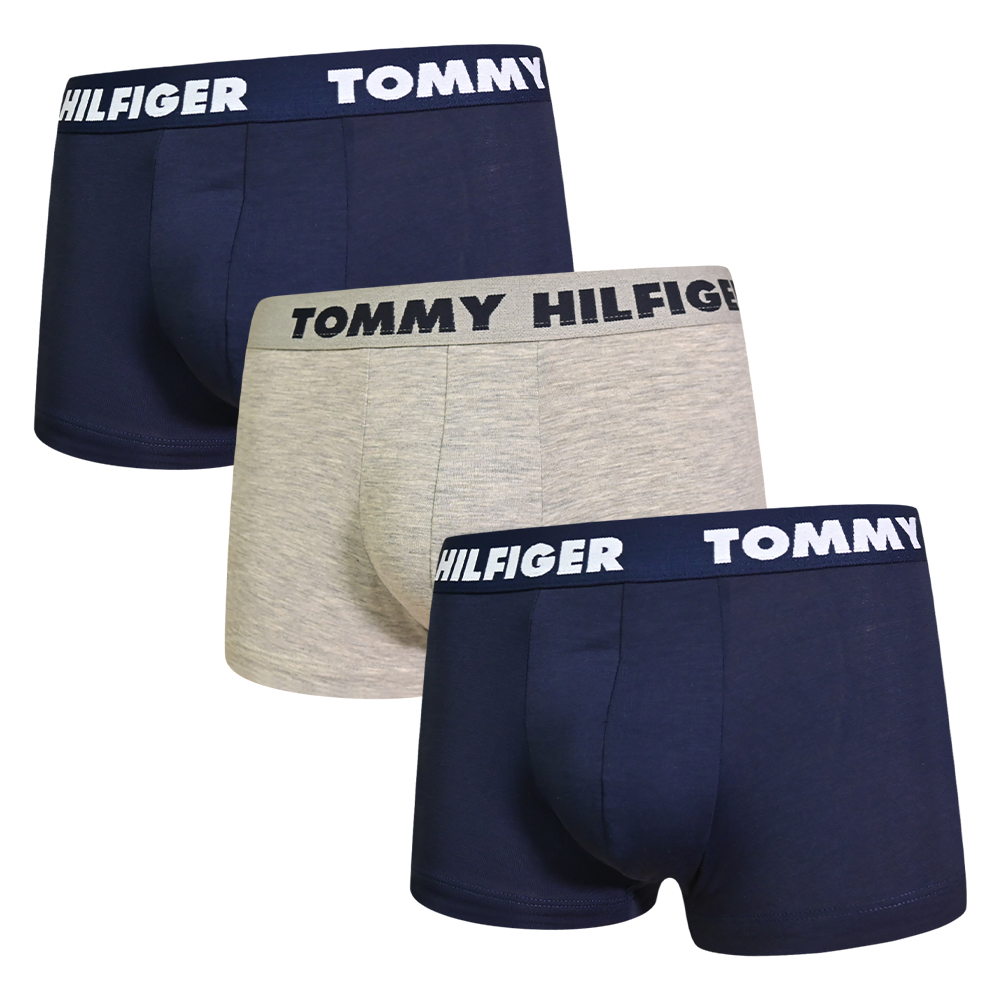 Tommy Hilfiger Statement Flex系列 男內褲 棉質高彈力 平口/四角褲 海軍藍、灰三入組(14)
