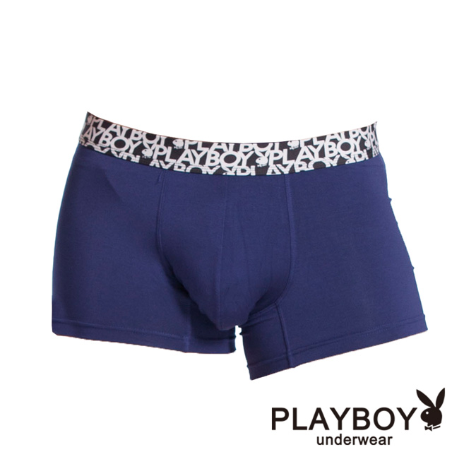 【PlayBoy】波普風織帶柔纖平口褲(丈青)