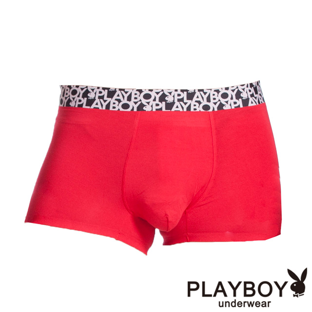 【PlayBoy】普普風織帶裸感無痕平口褲(紅)