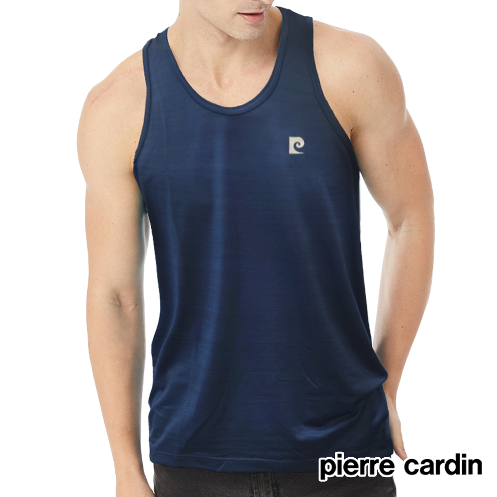 【Pierre Cardin 皮爾卡登】吸濕排汗涼感纖維運動背心(藏青)
